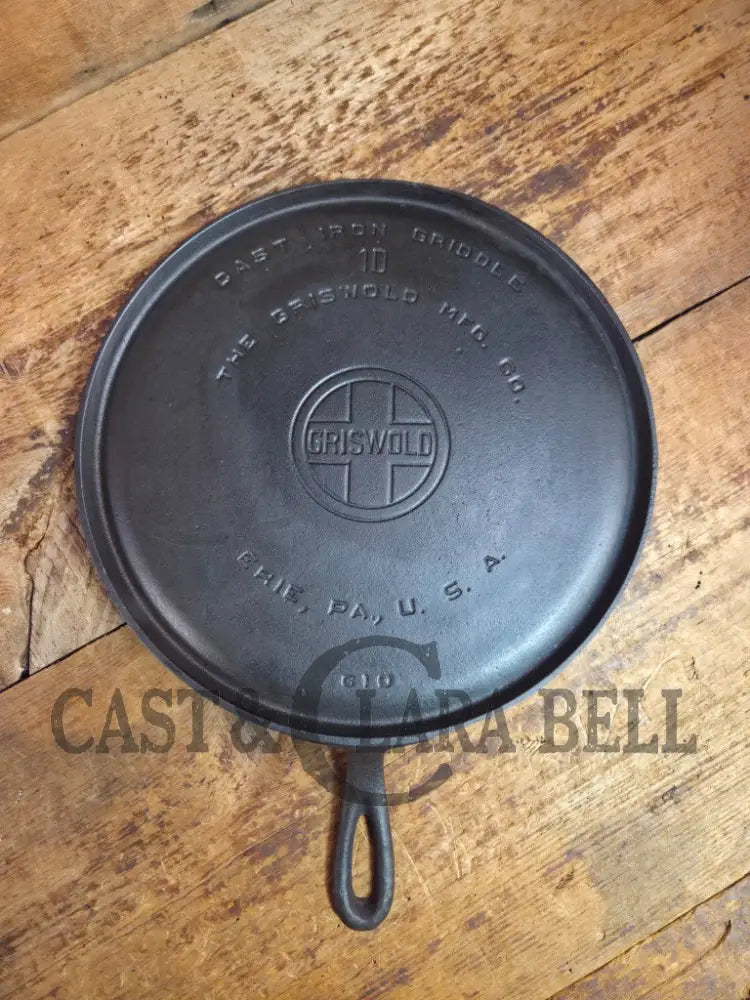 Awesome pizza griddle or for breakfast hot cakes! 1920’’s #10 Griswold Large Block cast iron Griddle 610 Griddle