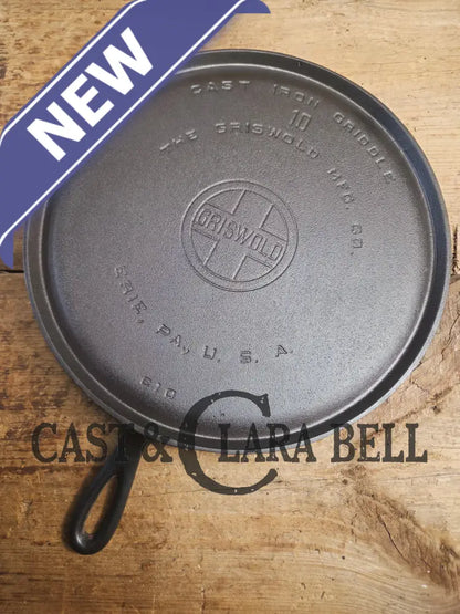 Awesome pizza griddle or for breakfast hot cakes! 1920’’s #10 Griswold Large Block cast iron Griddle 610 Griddle