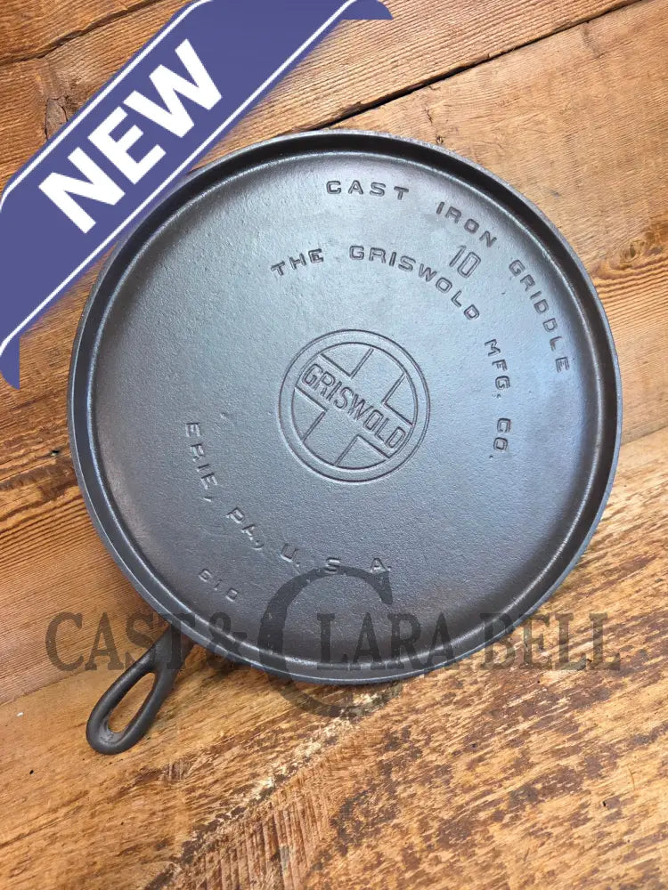 Awesome pizza griddle or for breakfast hot cakes! 1920’’s #10 Griswold Large Block cast iron Griddle 610 - Griddle