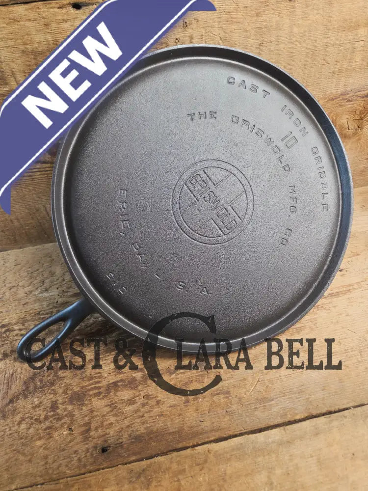 Awesome pizza griddle or for breakfast hot cakes! 1920’’s #10 Griswold Large Block cast iron Griddle 610 Griddle