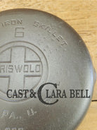 Awesome saute skillet! 1930’s Griswold #6 cast iron Skillet with Large Block Logo and Smooth Bottom 699 A