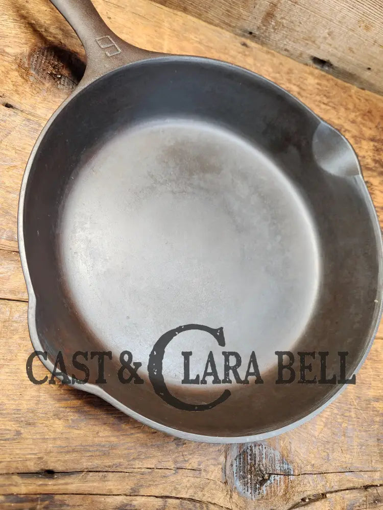 Awesome Saute Skillet! 1930’S Griswold #6 Cast Iron Skillet With Large Block Logo And Smooth