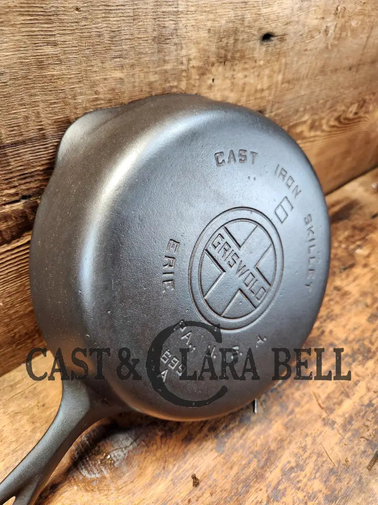 Awesome Saute Skillet! 1930’S Griswold #6 Cast Iron Skillet With Large Block Logo And Smooth