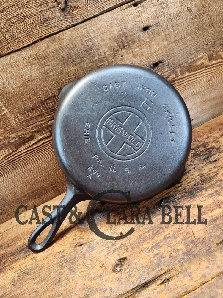 Awesome Saute Skillet! 1930’S Griswold #6 Cast Iron Skillet With Large Block Logo And Smooth