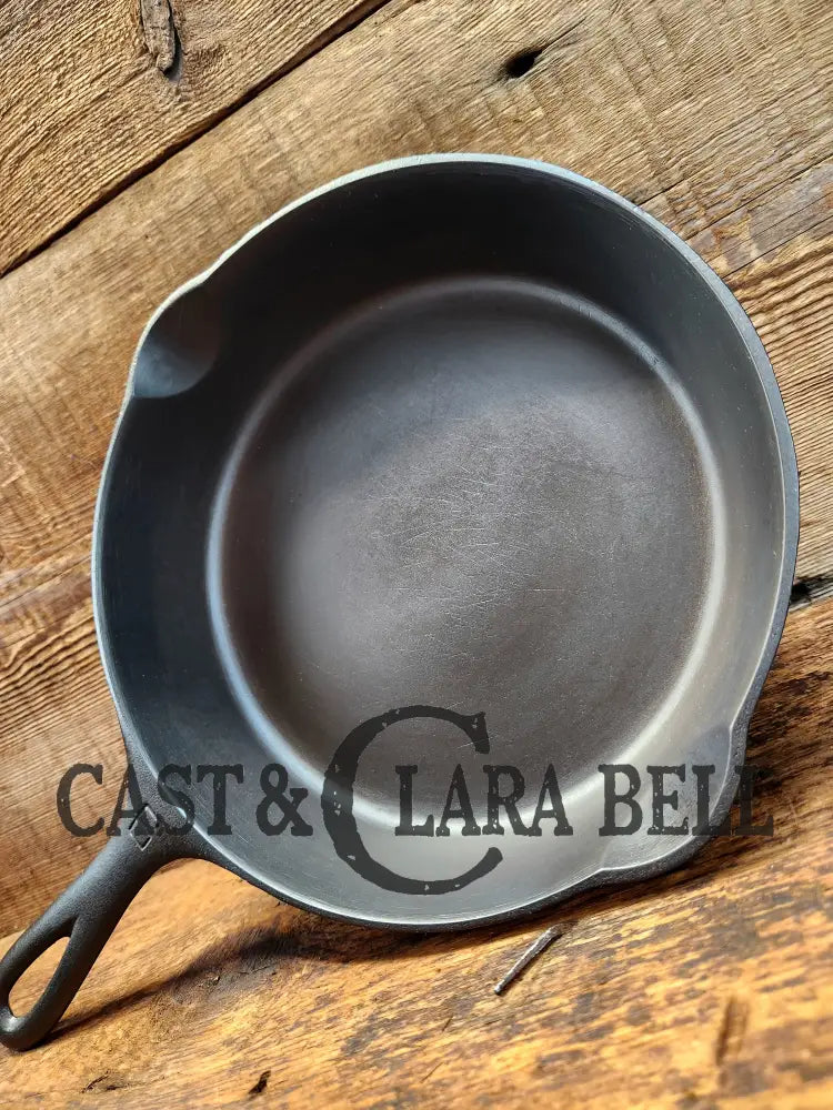 Awesome Saute Skillet! 1930’S Griswold #6 Cast Iron Skillet With Large Block Logo And Smooth