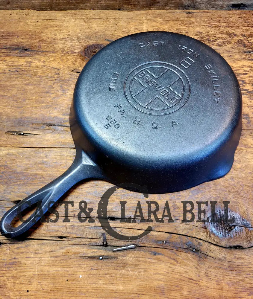 Awesome Saute Skillet! 1930’S Griswold #6 Cast Iron Skillet With Large Block Logo And Smooth