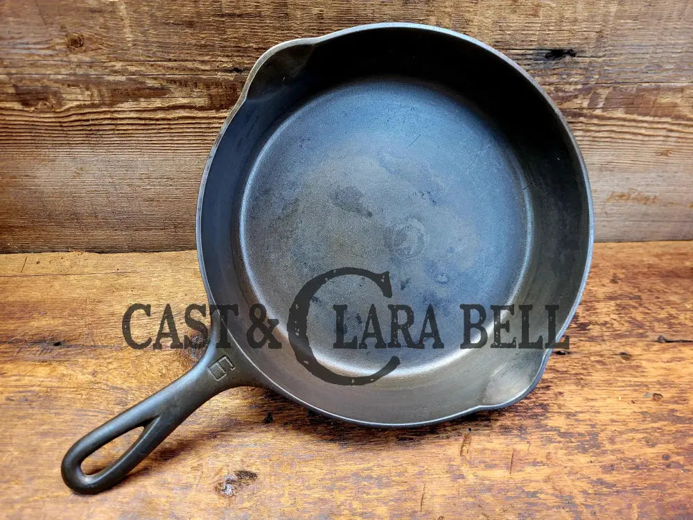 Awesome Saute Skillet! 1930’S Griswold #6 Cast Iron Skillet With Large Block Logo And Smooth