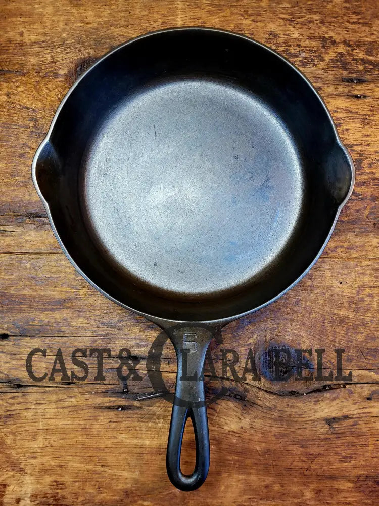 Awesome Saute Skillet! 1930’S Griswold #6 Cast Iron Skillet With Large Block Logo And Smooth