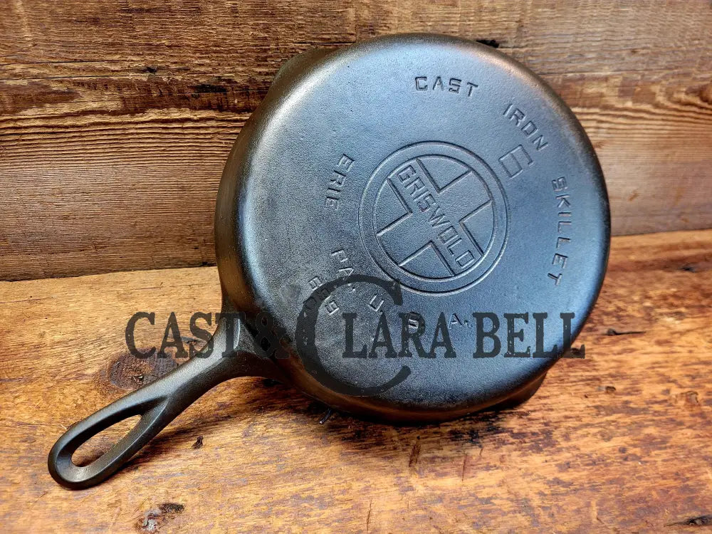 Awesome Saute Skillet! 1930’S Griswold #6 Cast Iron Skillet With Large Block Logo And Smooth