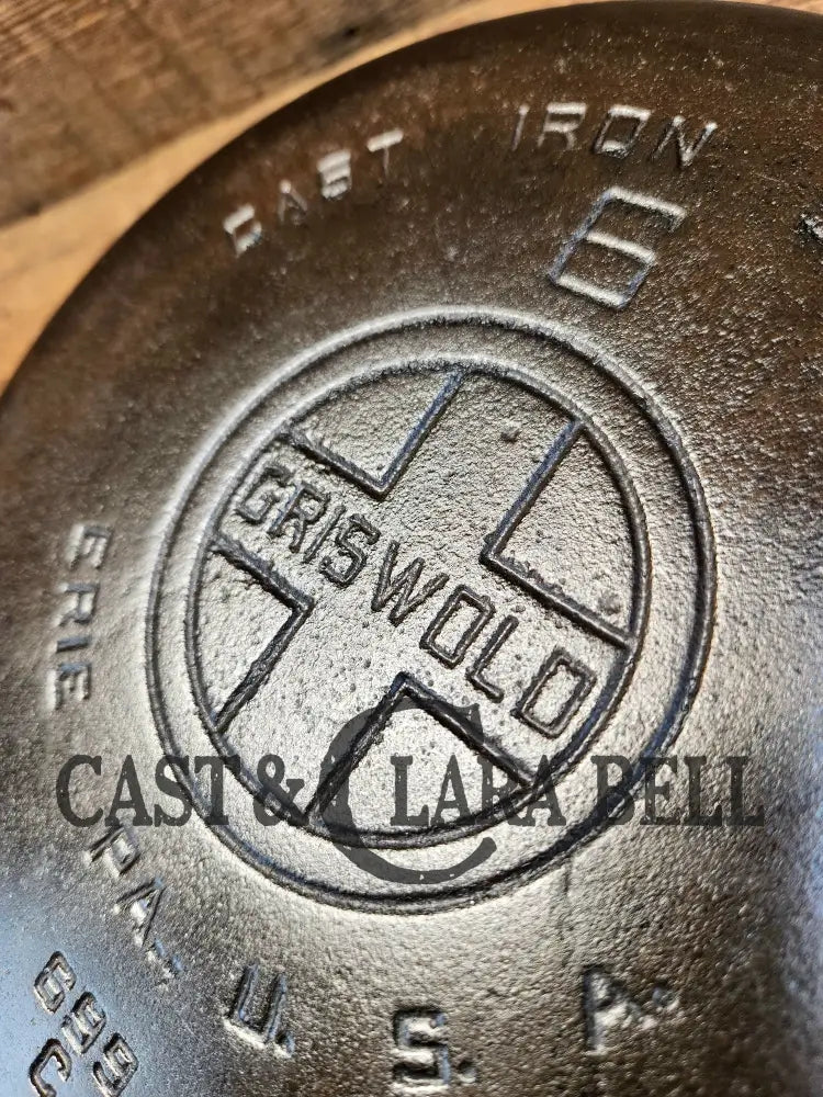 Awesome Saute Skillet! 1930’S Griswold #6 Cast Iron Skillet With Large Block Logo And Smooth