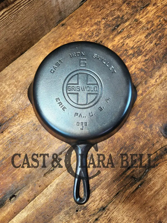 Awesome Saute Skillet! 1930’S Griswold #6 Cast Iron Skillet With Large Block Logo And Smooth