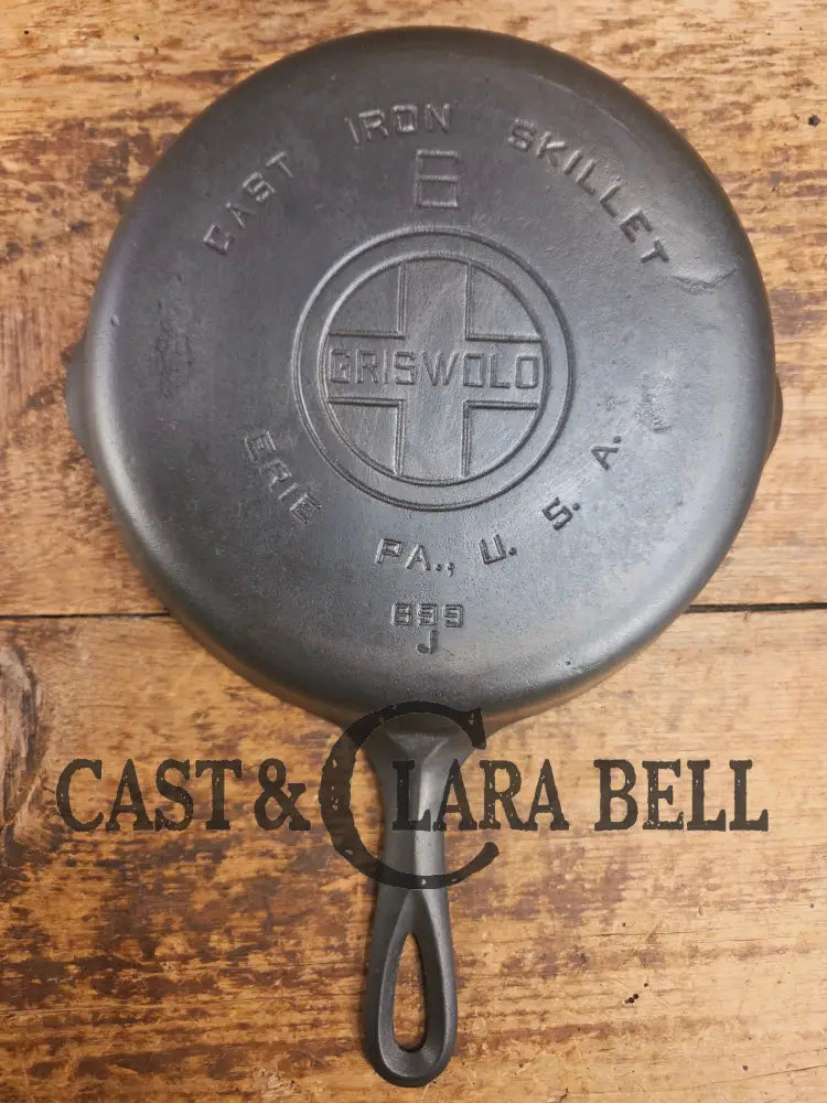 Awesome saute skillet! 1930’s Griswold #6 cast iron Skillet with Large Block Logo and Smooth Bottom 699 J Skillet