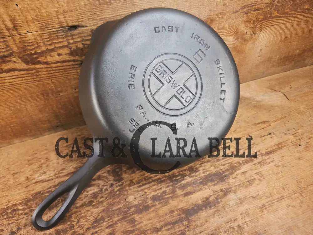 Awesome saute skillet! 1930’s Griswold #6 cast iron Skillet with Large Block Logo and Smooth Bottom 699 J Skillet