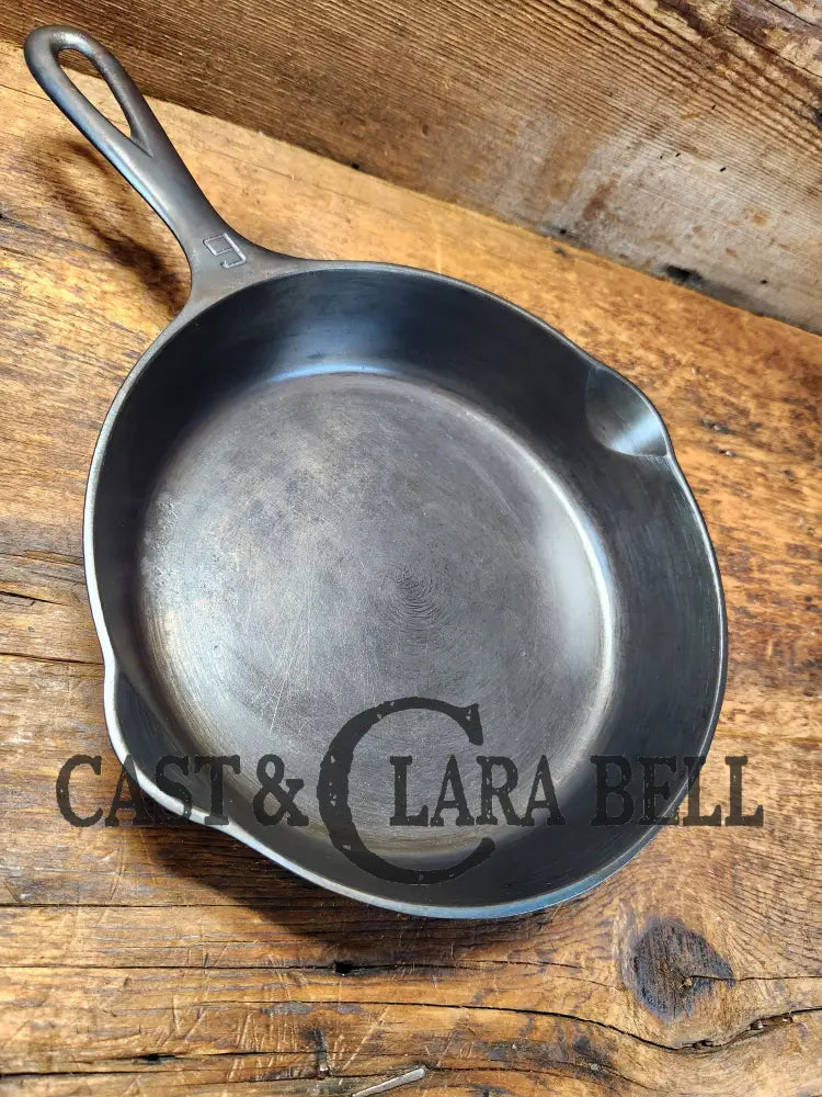 Awesome Saute Skillet! 1930’S Griswold #6 Cast Iron Skillet With Large Block Logo And Smooth