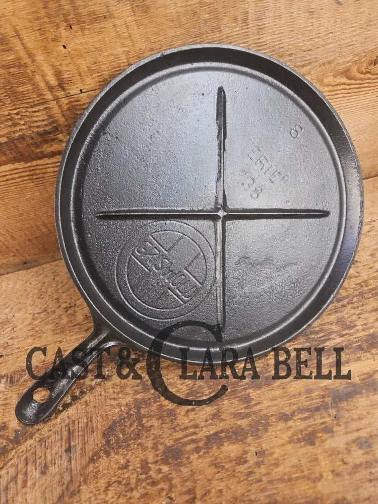 Awesome single serve piece! Lightweight early 1910’s Era Griswold Slant Logo Vintage Griddle #8 Erie 738 Griddle