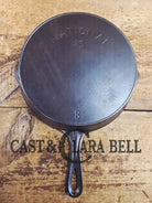 Awesome! Wagner made National #8 Cast Iron Skillet. Shallow wall skillet similar to Griswold Victor and Iron Mountain