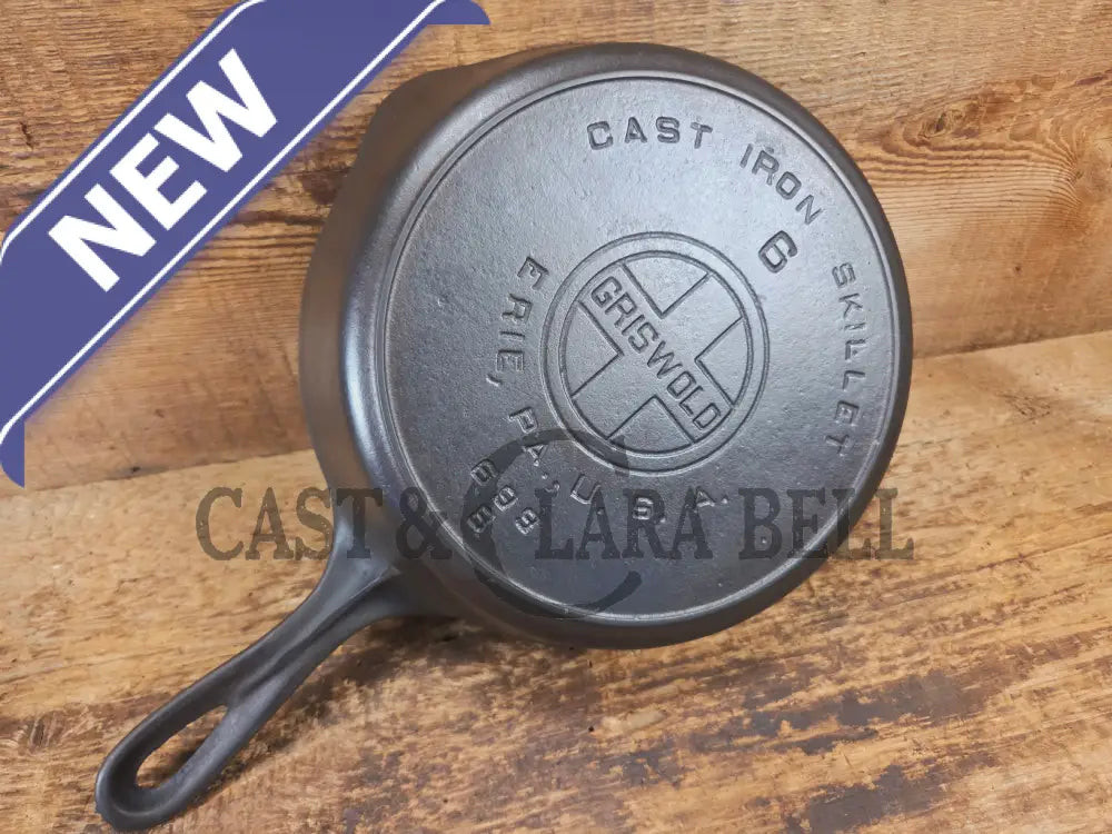 BEAUTIFUL! 1910-20’s Griswold #6 Skillet with Heat Ring and Large Block Logo 699 B - Skillet