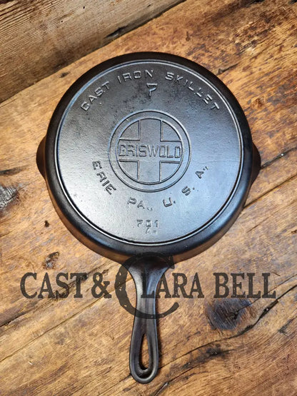 Beautiful! 1910-20’S Griswold #7 Skillet With Heat Ring And Large Block Logo 701.