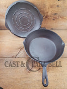 Beautiful! 1920’S Chicago Hardware Foundry #8 Diamond ’B’ Chicken Fryer. Matching 8 1/2 C Lid