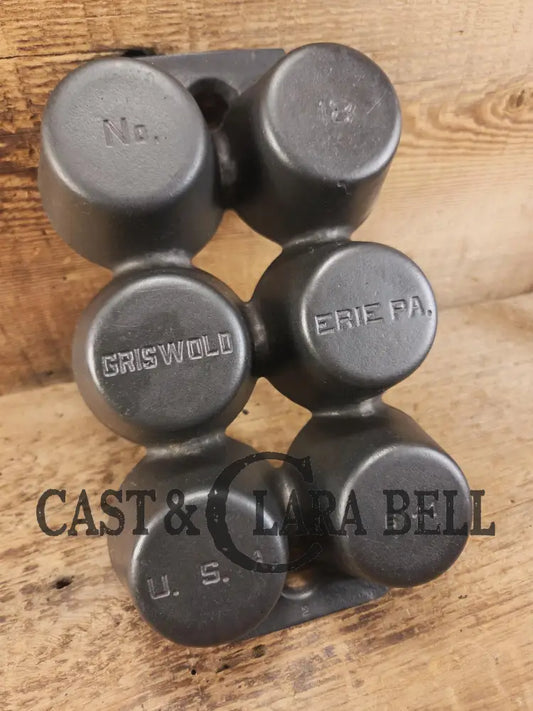 Beautiful 1920’s Griswold 6 Cup Muffin/Popover Pan 6141 Variation 4 Rarity 3. Restored Seasoned and Ready to Use!