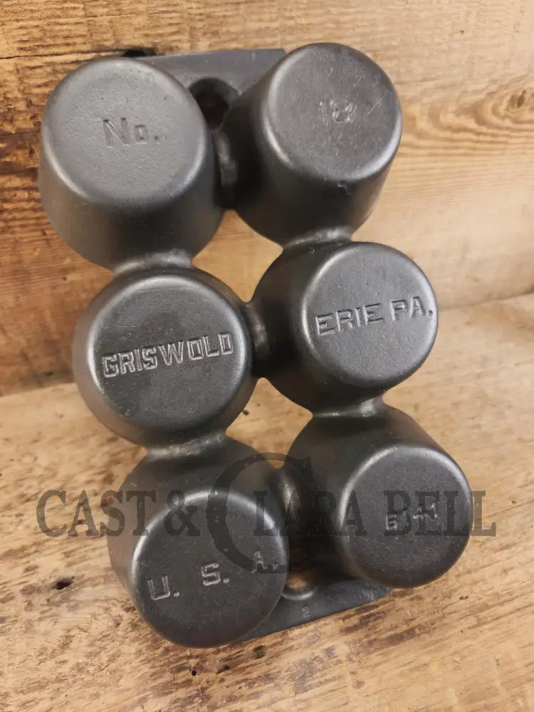 Beautiful 1920’s Griswold 6 Cup Muffin/Popover Pan 6141 Variation 4 Rarity 3. Restored Seasoned and Ready to Use!