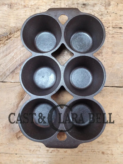 Beautiful 1920’S Griswold 6 Cup Muffin/Popover Pan 6141 Variation 5 Rarity 3. Amazing Gift