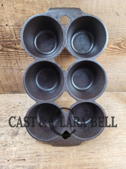 Beautiful 1920’S Griswold 6 Cup Muffin/Popover Pan 6141 Variation 5 Rarity 3. Amazing Gift