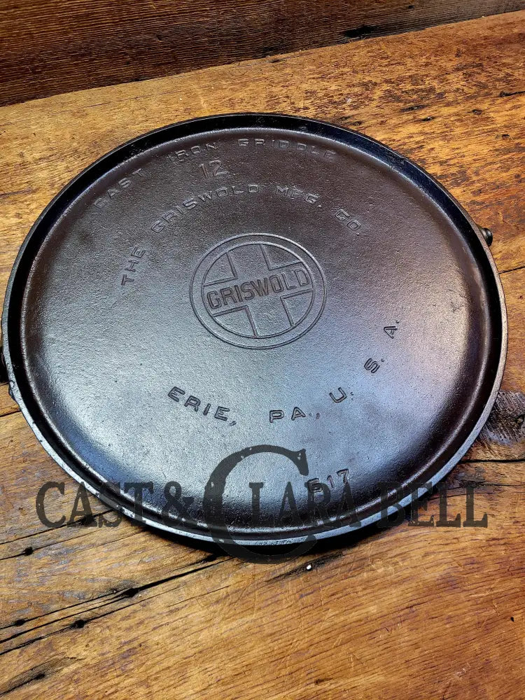 Beautiful!! 1920’S Griswold No. 12 Round Griddle With Bail And Block Logo 617. Perfect Pizza