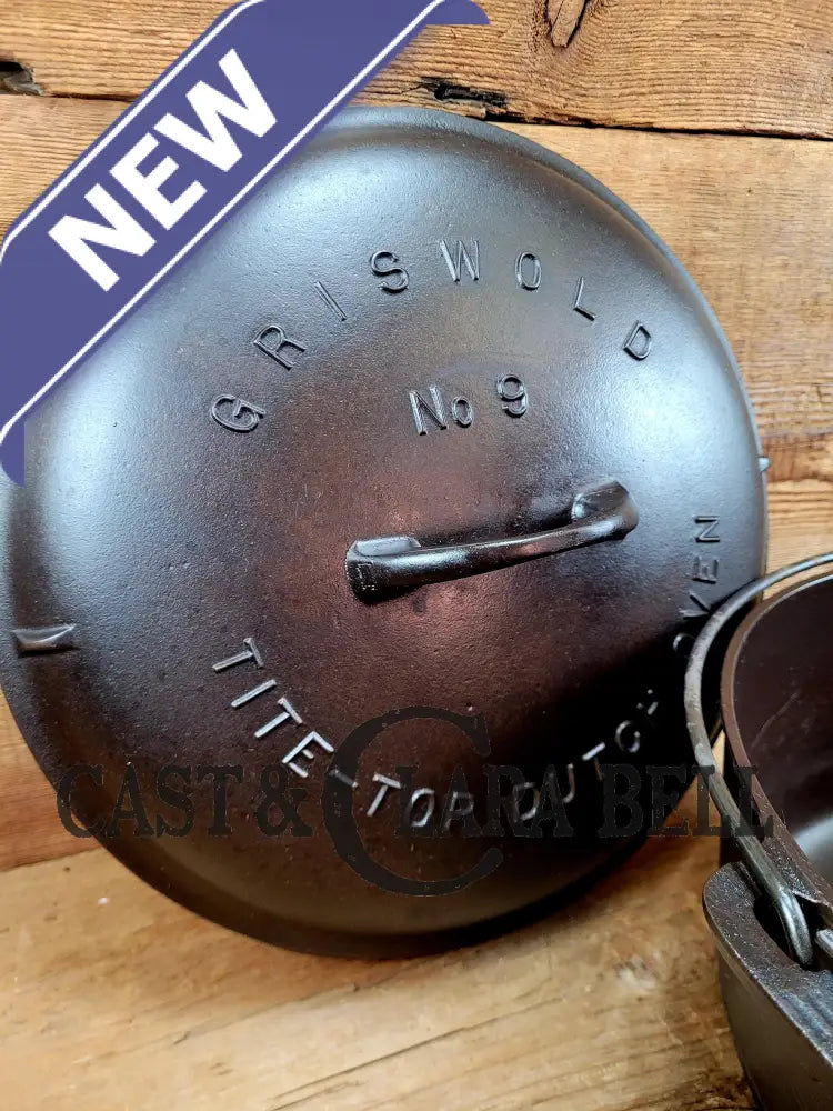 Beautiful 1920’S Griswold No. 9 Tite-Top Dutch Oven With Block Logo P/N 834 B Lid 2552 A.