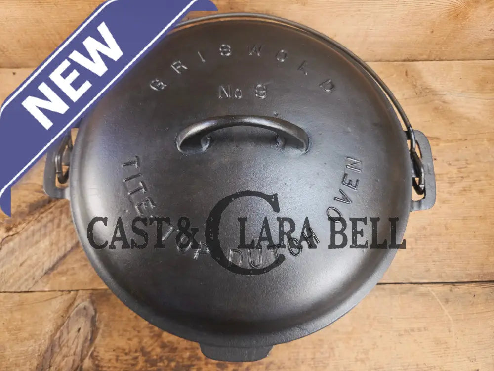 Beautiful 1920’s Griswold No. 9 Tite-Top Dutch Oven with Block Logo p/n 834 B Block Logo lid 2552. PERFECT for stews