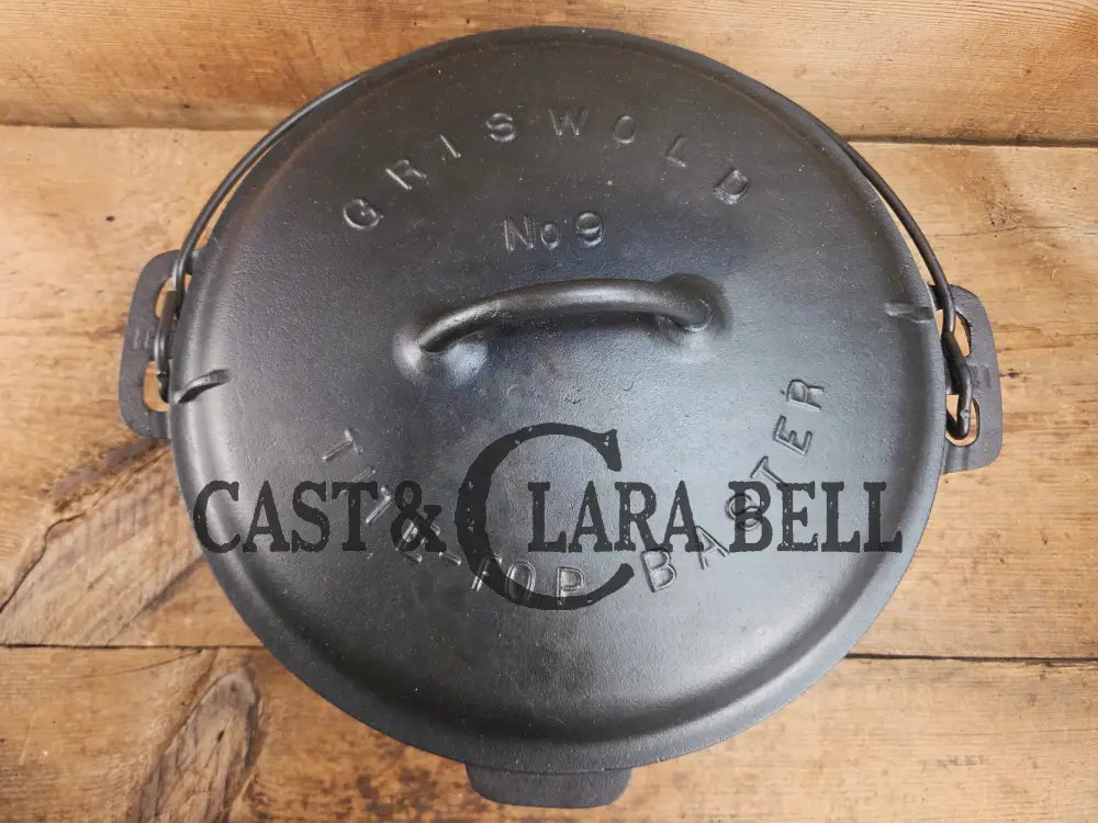 Beautiful 1920’s Griswold No. 9 Tite-Top Dutch Oven with Block Logo p/n 834 C Block Logo lid 2552. PERFECT for stews