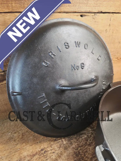 Beautiful 1920’s Griswold No. 9 Tite-Top Dutch Oven with Slant Logo p/n 834 H Block Logo lid 2552. PERFECT for stews