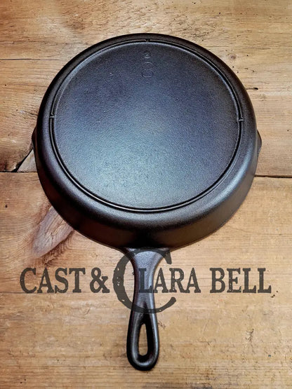 Beautiful!! 1930’S Lodge #8 Cast Iron Skillet With 3 Notch Heat Ring. Raised Blob Makers Mark Sc24