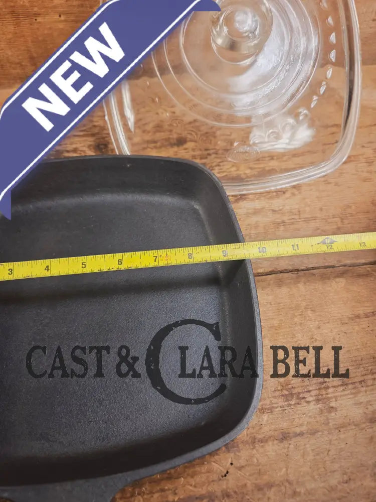 Beautiful 1940’s later series Wagner Square Skillet with Wagner Glass square lid. Perfect for breakfasts frying and