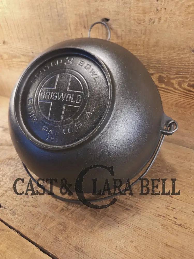 Beautiful #3 1930’s Large Block Logo Griswold (#781) Scotch Bowl (aka candy kettle). Hard to find GORGEOUS collector’s