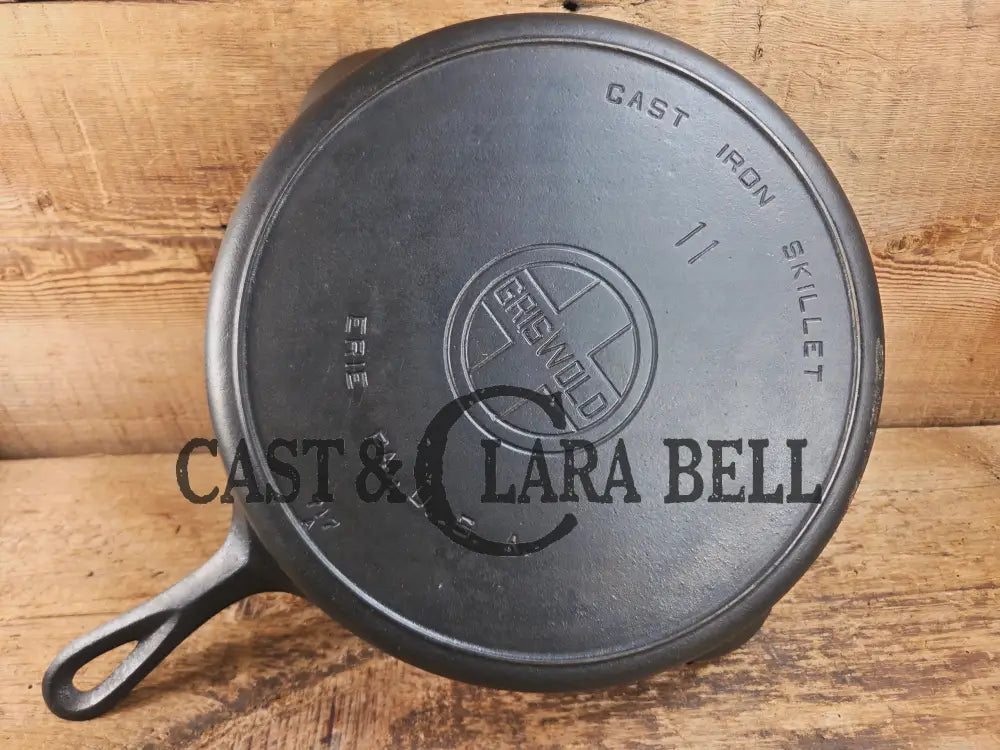 Beautiful and huge! 1920’s Griswold #11 Skillet with Large Block Logo and Heat Ring EPA USA p/n 717 A. Restored and