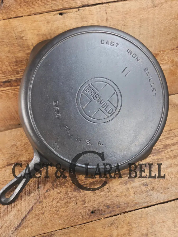 Beautiful and huge! 1920’s Griswold #11 Skillet with Large Block Logo and Heat Ring EPA USA p/n 717 A. Restored and