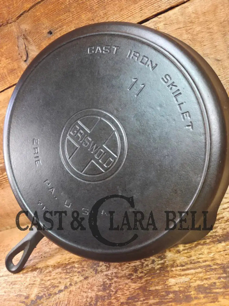 Beautiful and huge! 1920’s Griswold #11 Skillet with Large Block Logo and Heat Ring EPA USA p/n 717. Restored and Ready