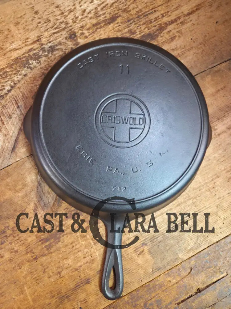 Beautiful and huge! 1920’s Griswold #11 Skillet with Large Block Logo and Heat Ring EPA USA p/n 717. Restored and Ready