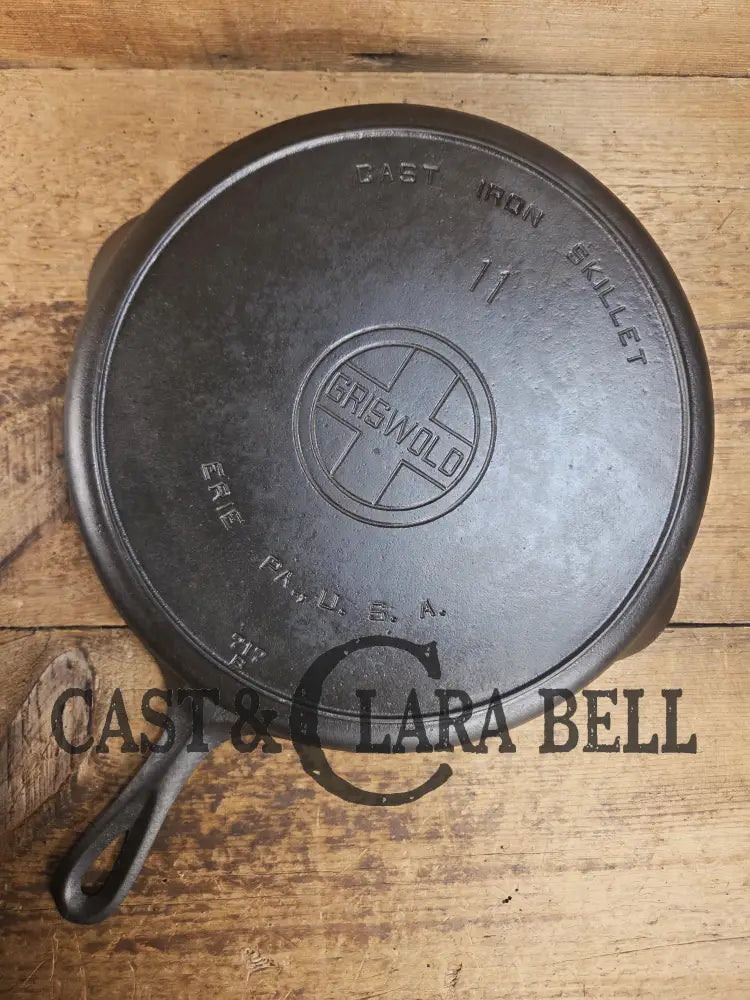 Beautiful and huge! 1920’s Griswold #11 Skillet with Large Block Logo and Heat Ring EPA USA p/n 717. Restored and Ready