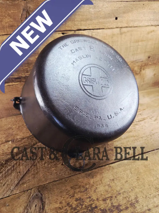Beautiful and tough to find #8 1930’s Block Logo Griswold (#938) Maslin Kettle! Gorgeous collector and canner piece!
