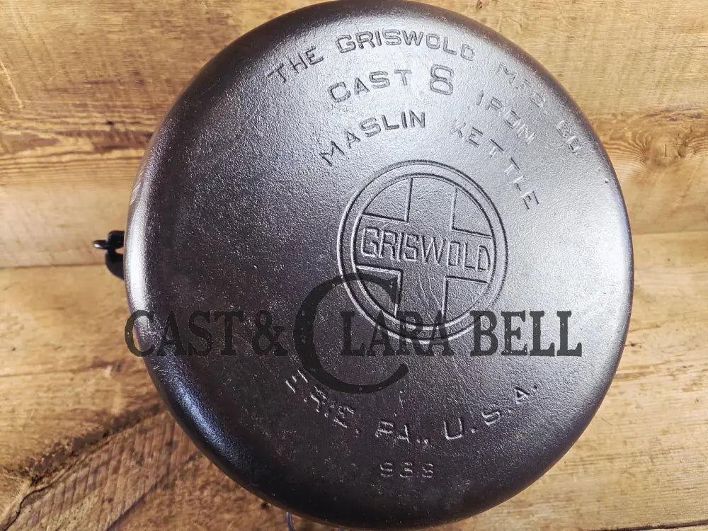 Beautiful and tough to find #8 1930’s Block Logo Griswold (#938) Maslin Kettle! Gorgeous collector and canner piece!