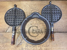 Beautiful! Early 1900’s Wagner #7 Cast Iron Waffle Iron with low base. Pat’d 1910. Fully restored and ready to use!