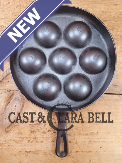 Beautiful early Griswold No. 32 Cast Iron Aebleskiver 962. Awesome poached eggs! Skillet