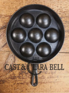 Beautiful early Griswold No. 32 Cast Iron Aebleskiver 962. Awesome poached eggs! Skillet