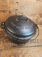 Beautiful & elegant! 1930’s raised logo Wagner Ware #8 Drip Drop Round Roaster #1268 w/ Sawtooth Lid p/n 1268 - Dutch