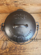 Beautiful & elegant! 1930’s raised logo Wagner Ware #8 Drip Drop Round Roaster #1268 w/ Sawtooth Lid p/n 1268 - Dutch