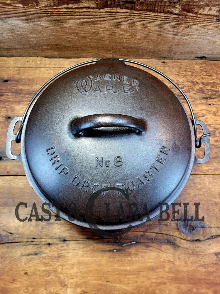 Beautiful & Elegant! 1930’S Wagner Ware #8 Drip Drop Roaster #1268 W/ Sawtooth Lid P/N 1268.