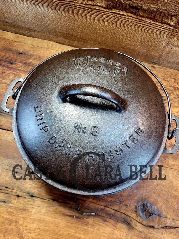 Beautiful & Elegant! 1930’S Wagner Ware #8 Drip Drop Roaster #1268 W/ Sawtooth Lid P/N 1268.