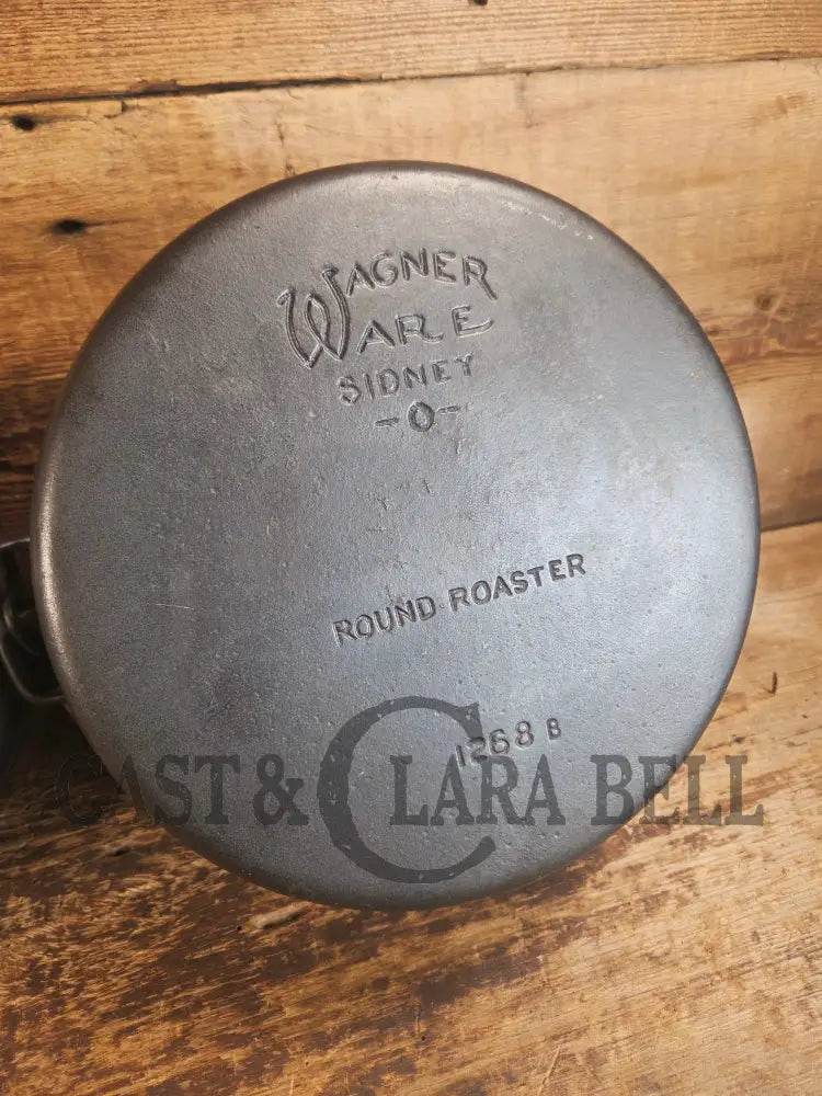 Beautiful & elegant! 1930’s Wagner Ware #8 Drip Drop Round Roaster #1268 w/ Sawtooth Lid p/n 1268 A. Raised Letter lid